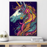 Painting by Numbers for Children Unicorn with Flowers